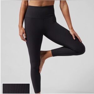 Athleta Elation High Rise Rib Tight Black Size Medium